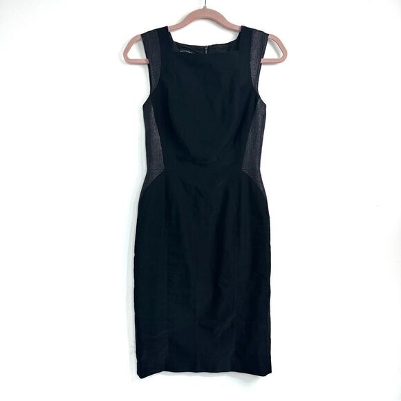Judith & Charles Black Sleeveless Linen Blend Sheath Dress Sz 6 - Picture 1 of 12